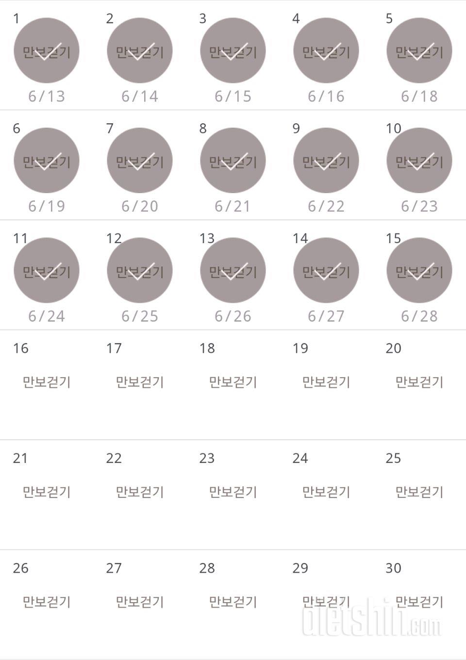 30일 만보 걷기 15일차 성공!