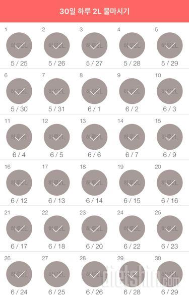 30일 하루 2L 물마시기 30일차 성공!
