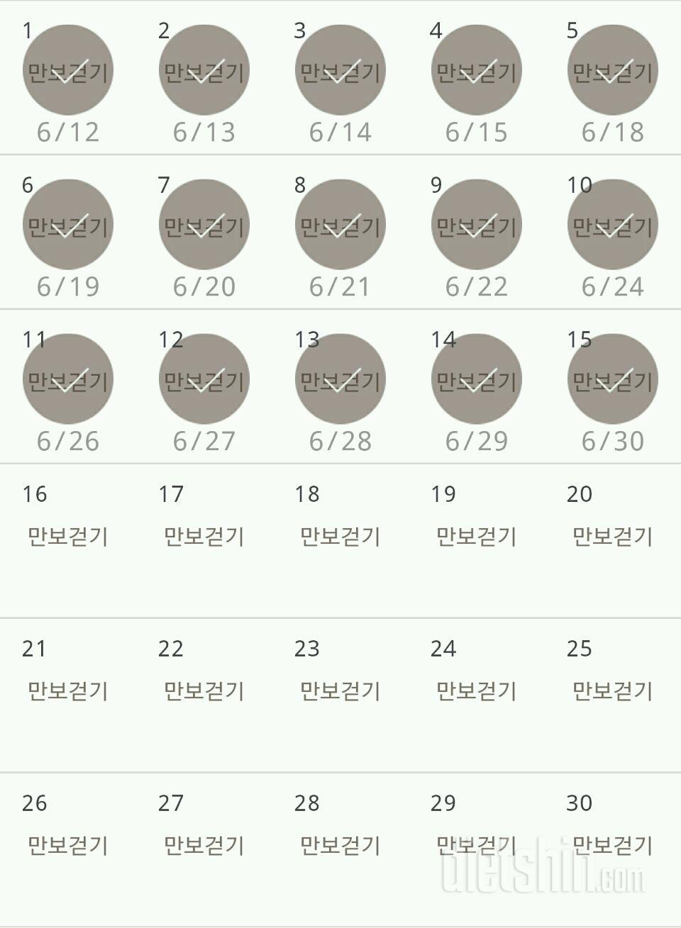 30일 만보 걷기 15일차 성공!