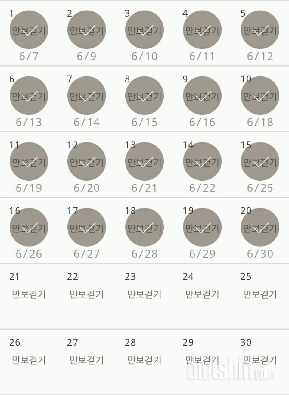 30일 만보 걷기 20일차 성공!