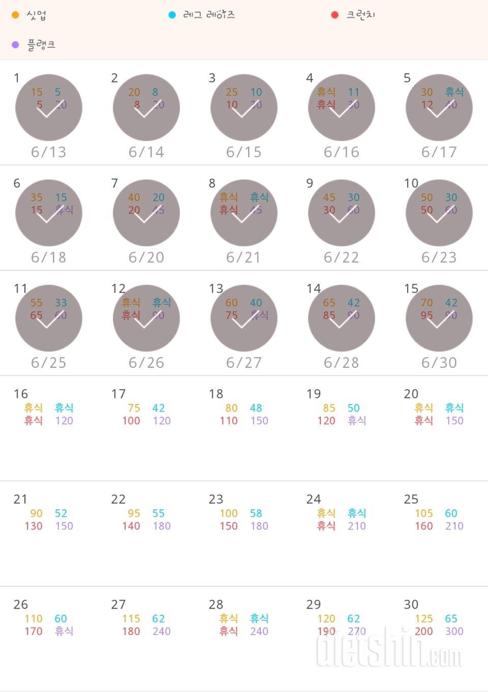 30일 복근 만들기 45일차 성공!