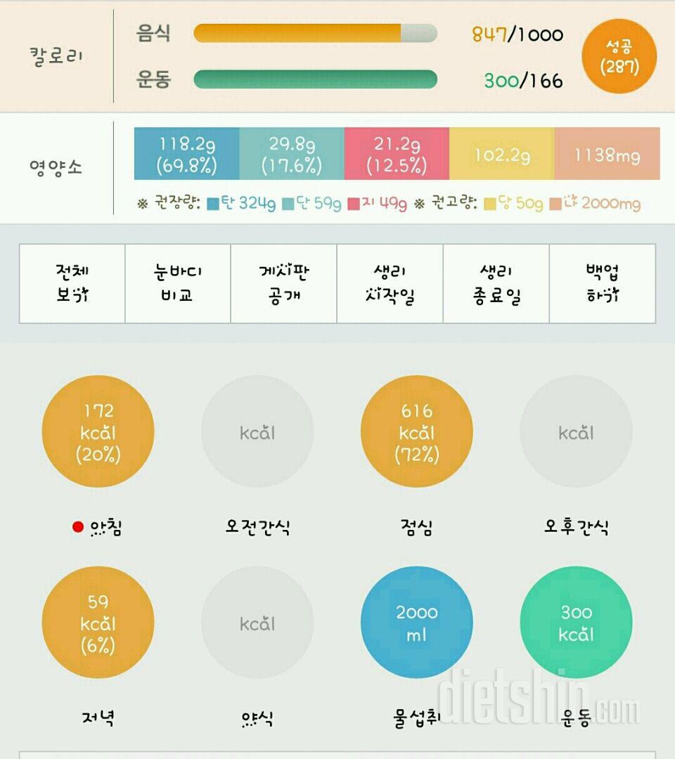 30일 1,000kcal 식단 20일차 성공!