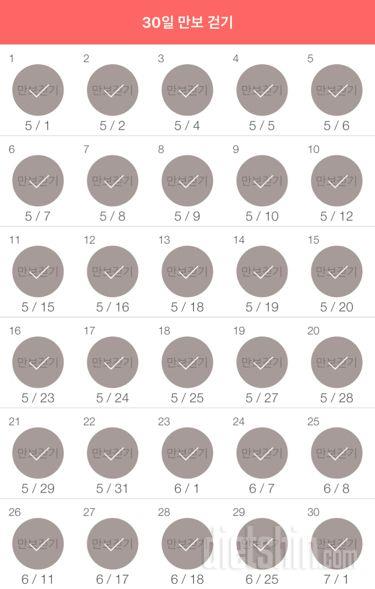 30일 만보 걷기 30일차 성공!