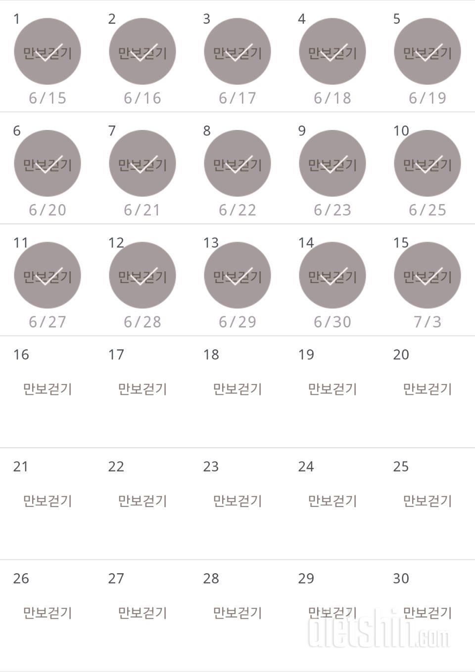 30일 만보 걷기 15일차 성공!