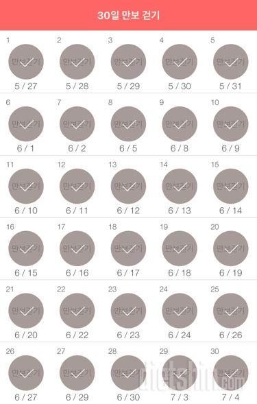 30일 만보 걷기 30일차 성공!