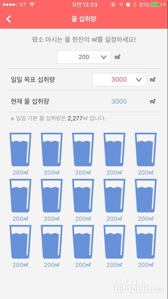 30일 하루 2L 물마시기 20일차 성공!