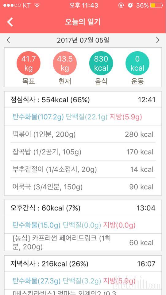 30일 밀가루 끊기 25일차 성공!