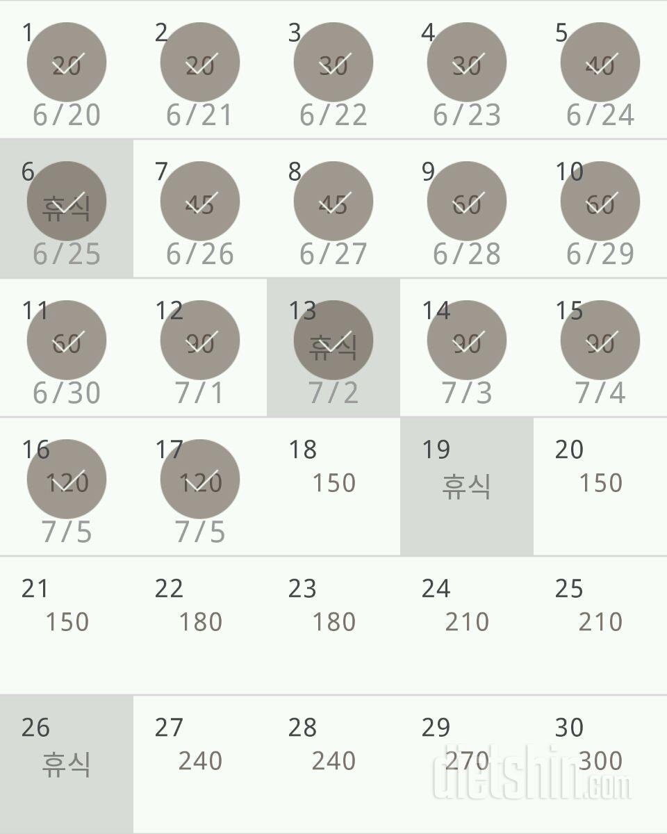 30일 플랭크 17일차 성공!