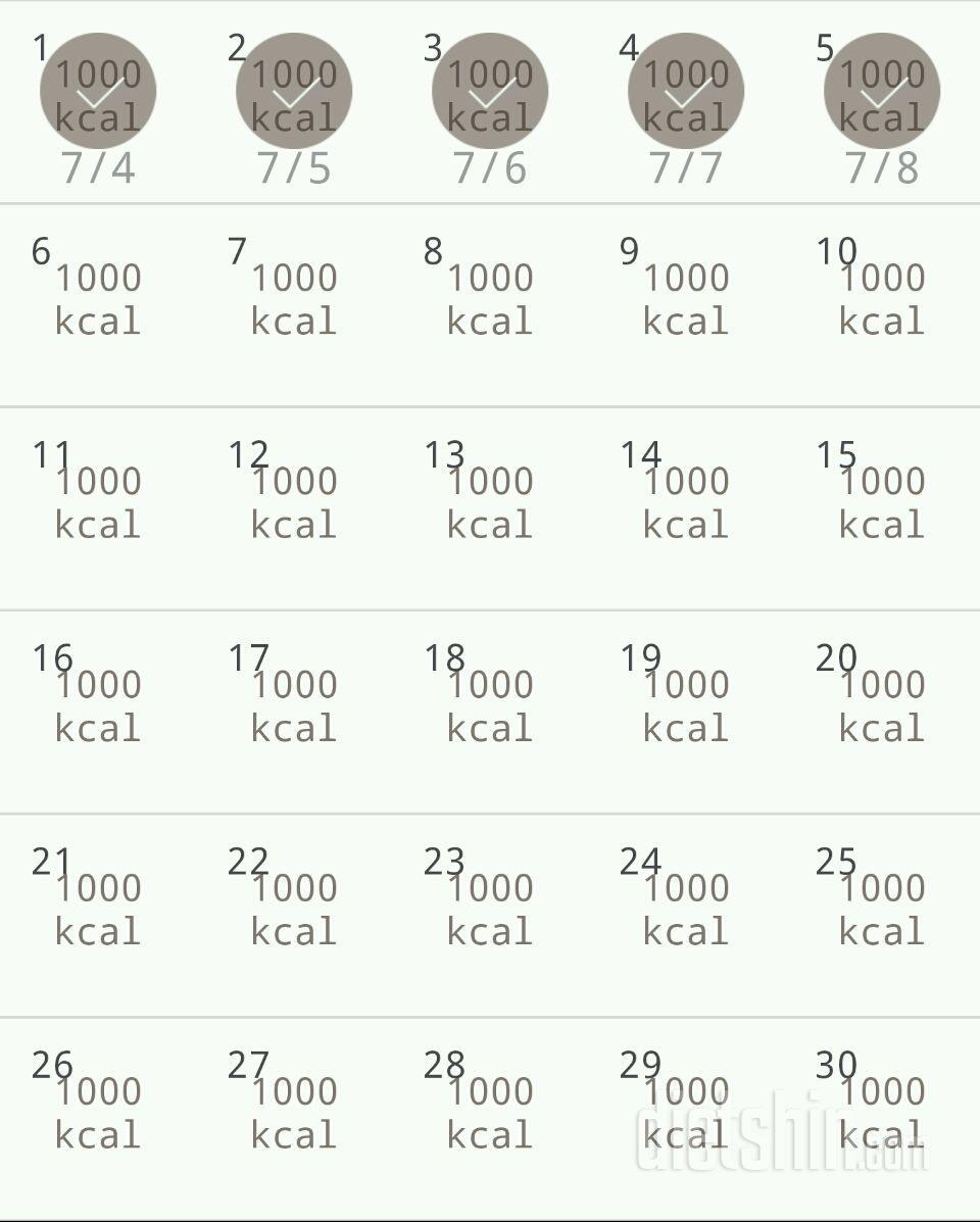 30일 1,000kcal 식단 35일차 성공!