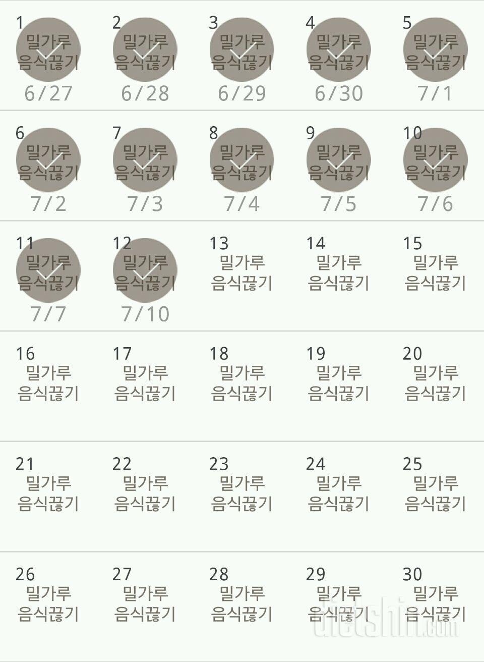 30일 밀가루 끊기 13일차 성공!