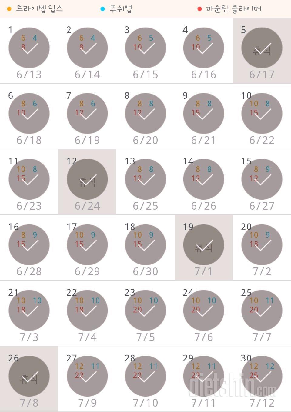 30일 슬림한 팔 60일차 성공!