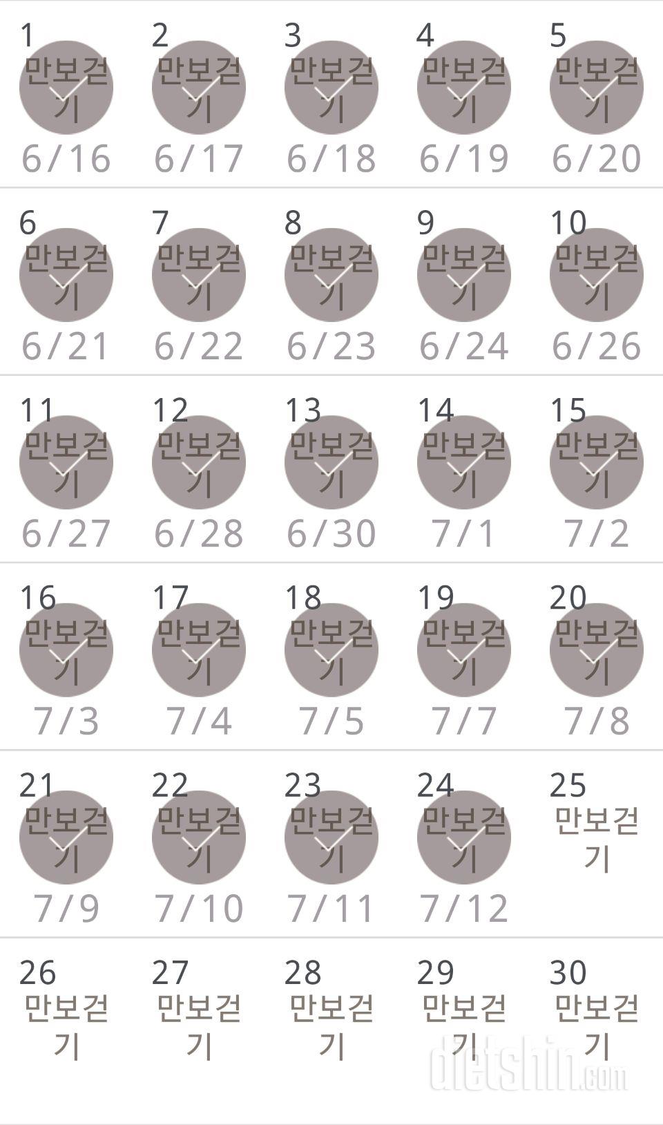 30일 만보 걷기 24일차 성공!