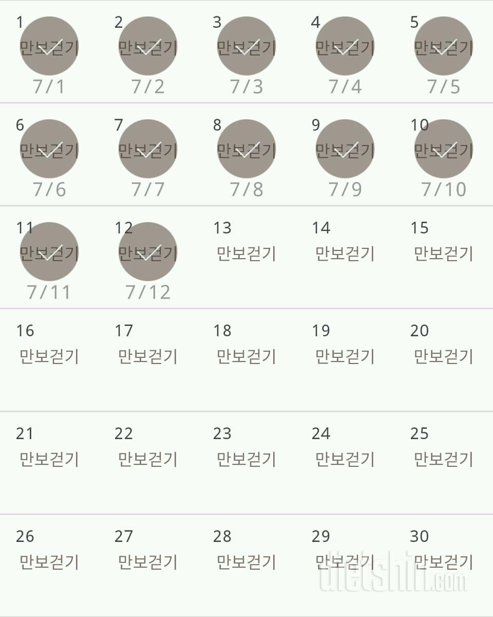 30일 만보 걷기 12일차 성공!