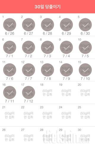 30일 당줄이기 17일차 성공!