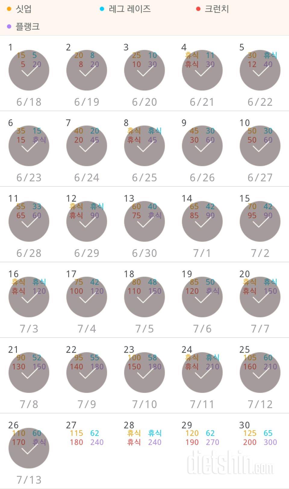 30일 복근 만들기 326일차 성공!