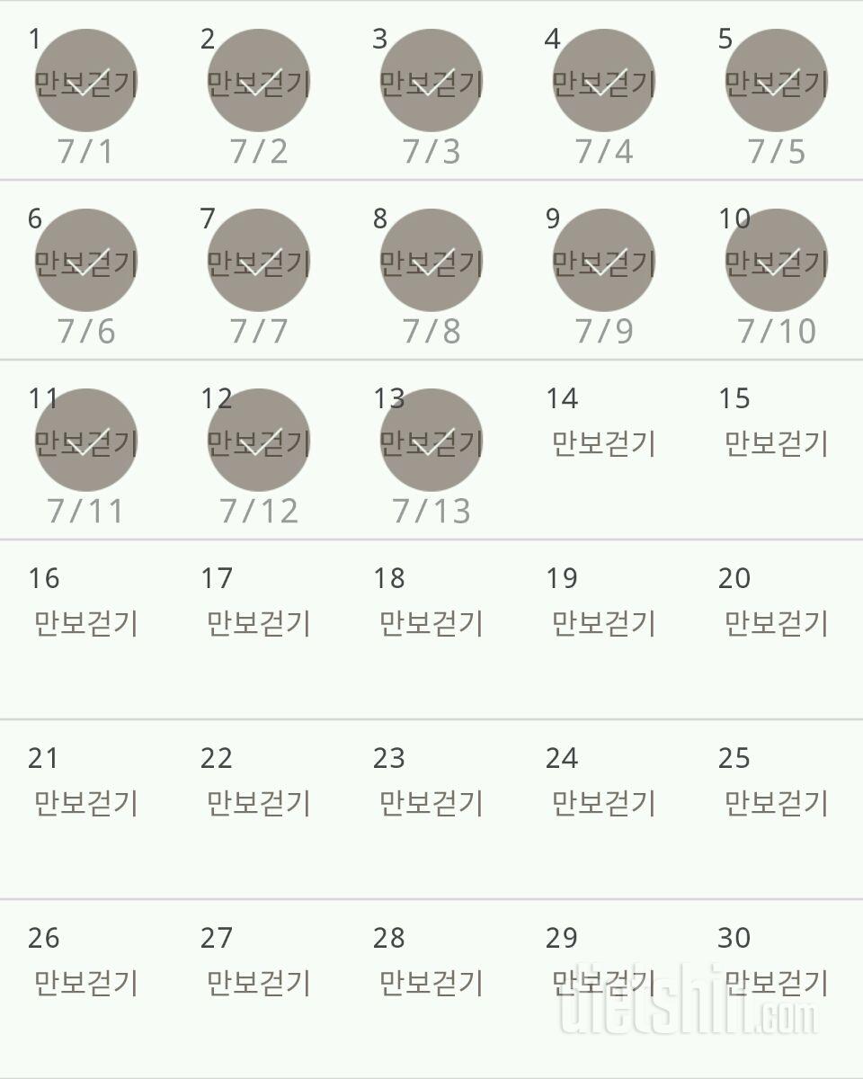 30일 만보 걷기 13일차 성공!