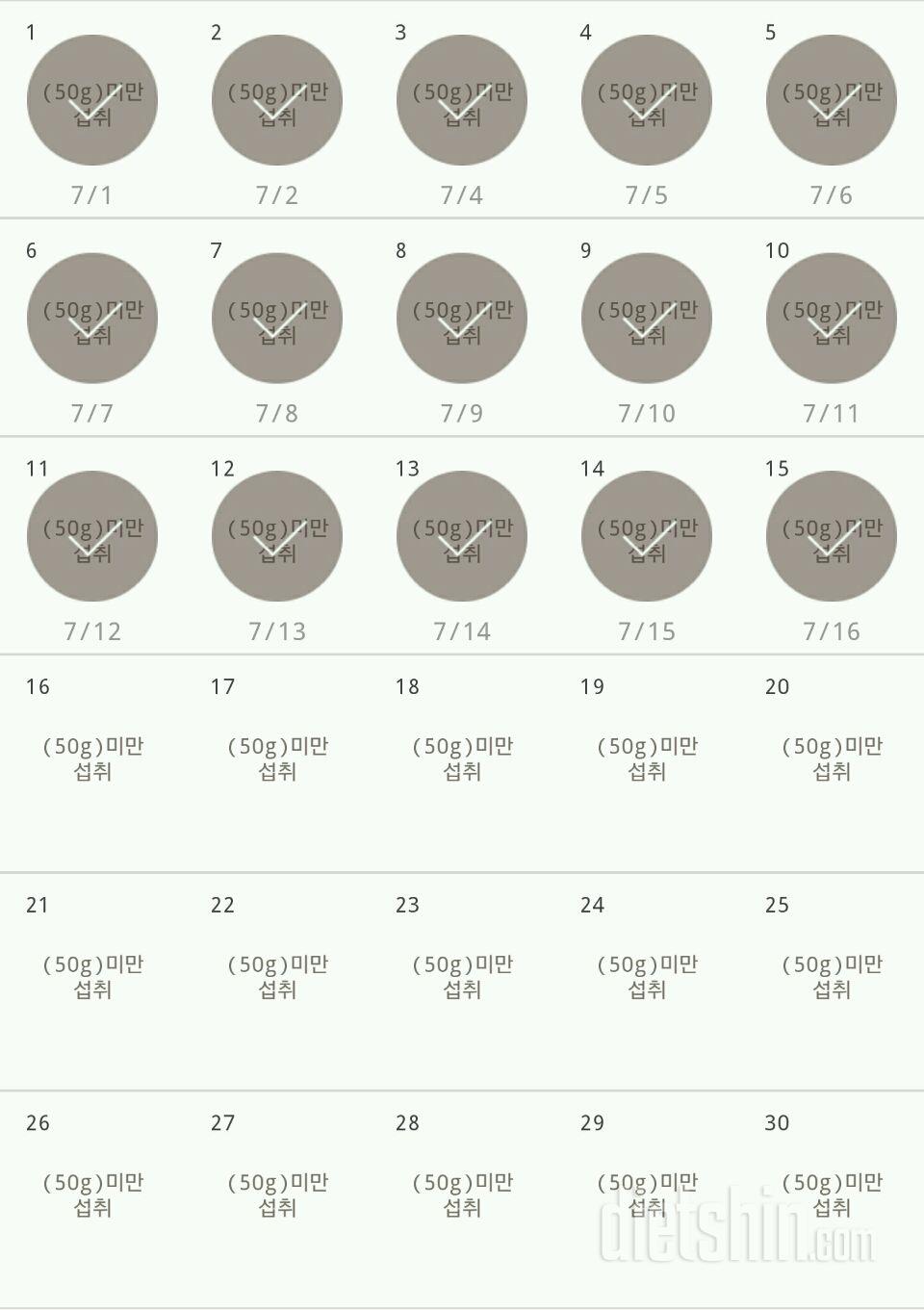 30일 당줄이기 15일차 성공!