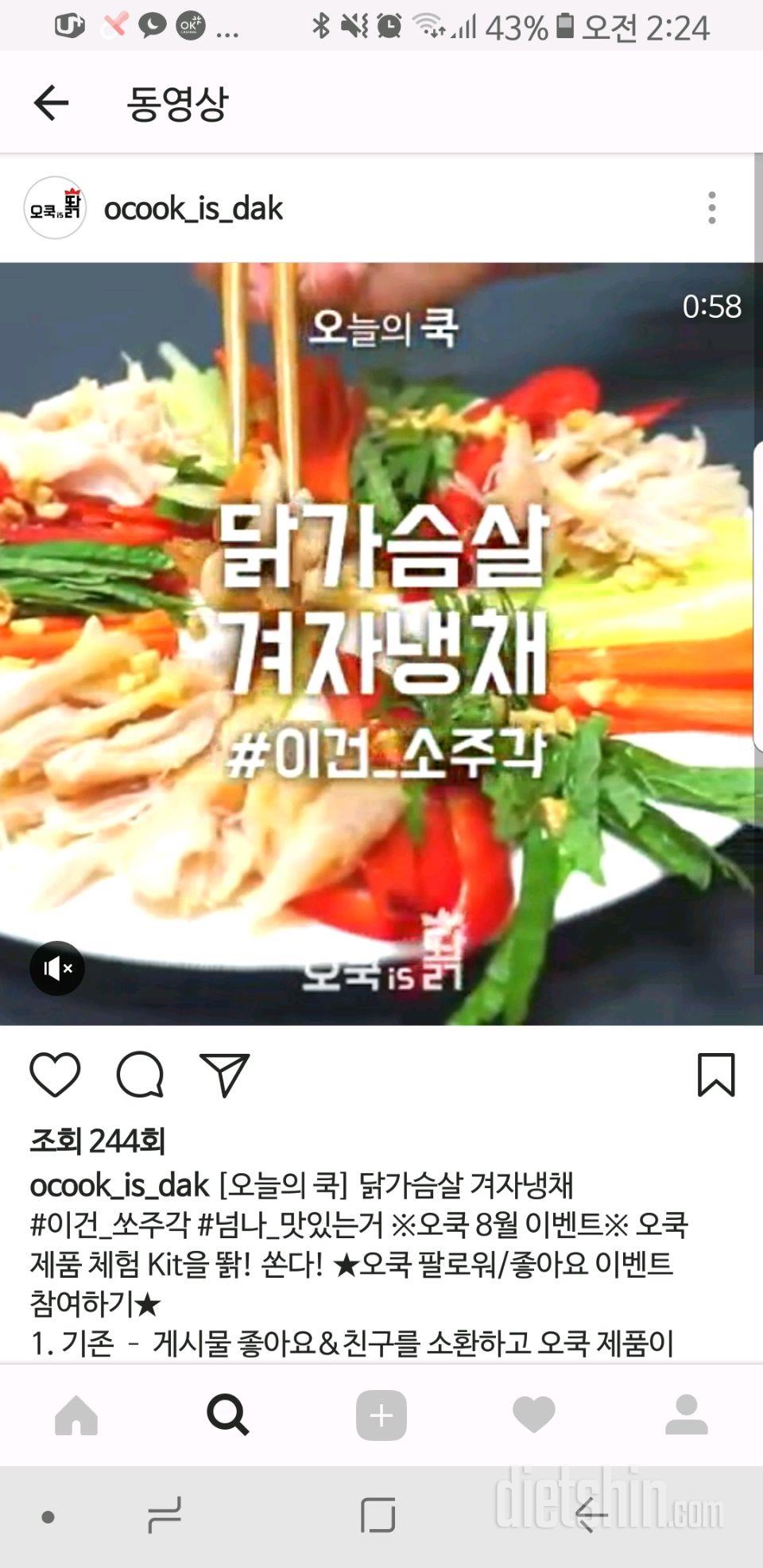 닭가슴살겨자냉채