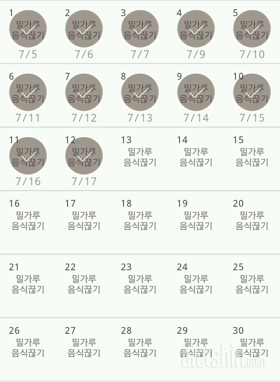 30일 밀가루 끊기 42일차 성공!