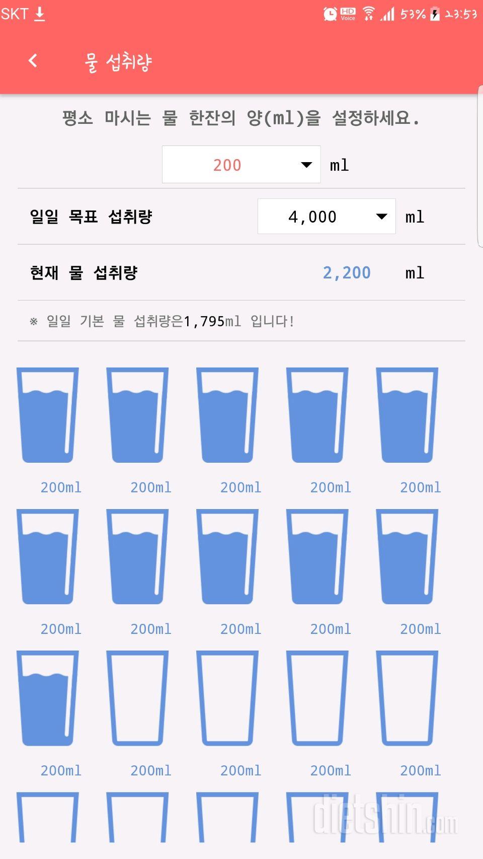 30일 하루 2L 물마시기 7일차 성공!