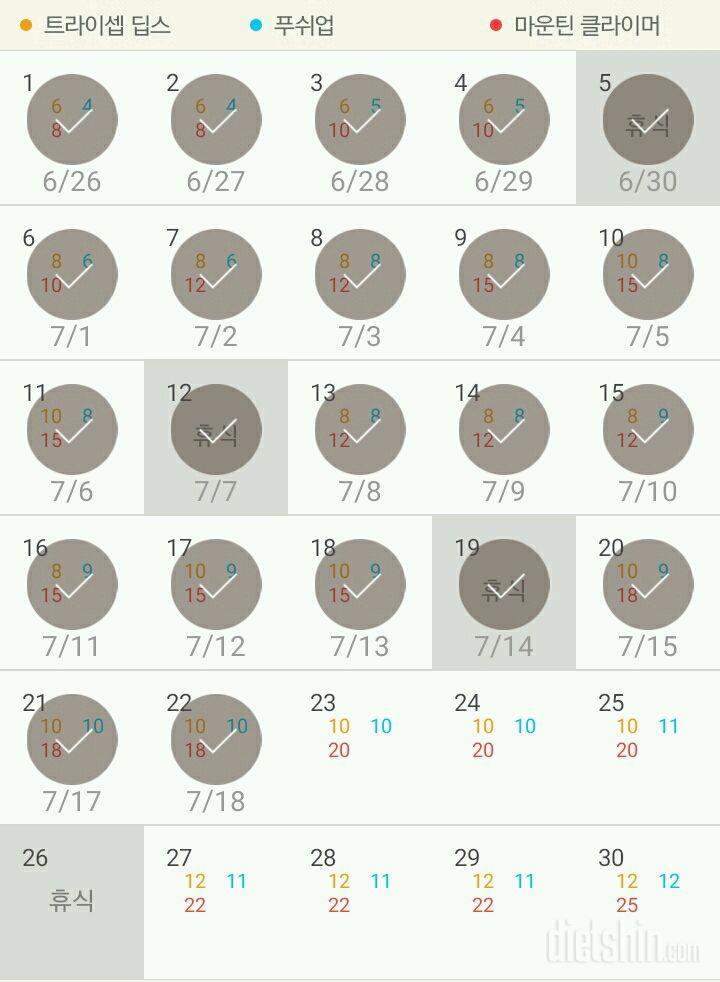 30일 슬림한 팔 142일차 성공!