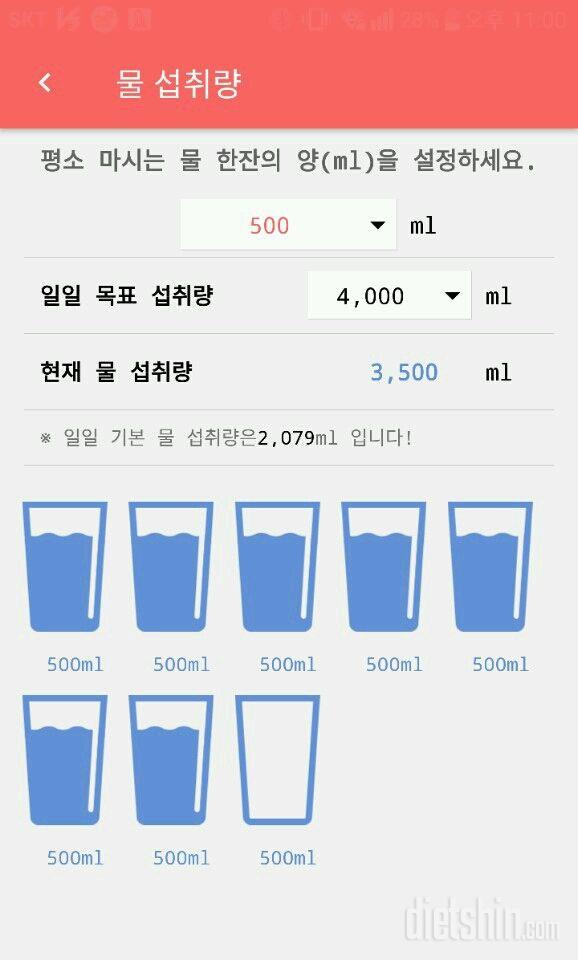 30일 하루 2L 물마시기 33일차 성공!