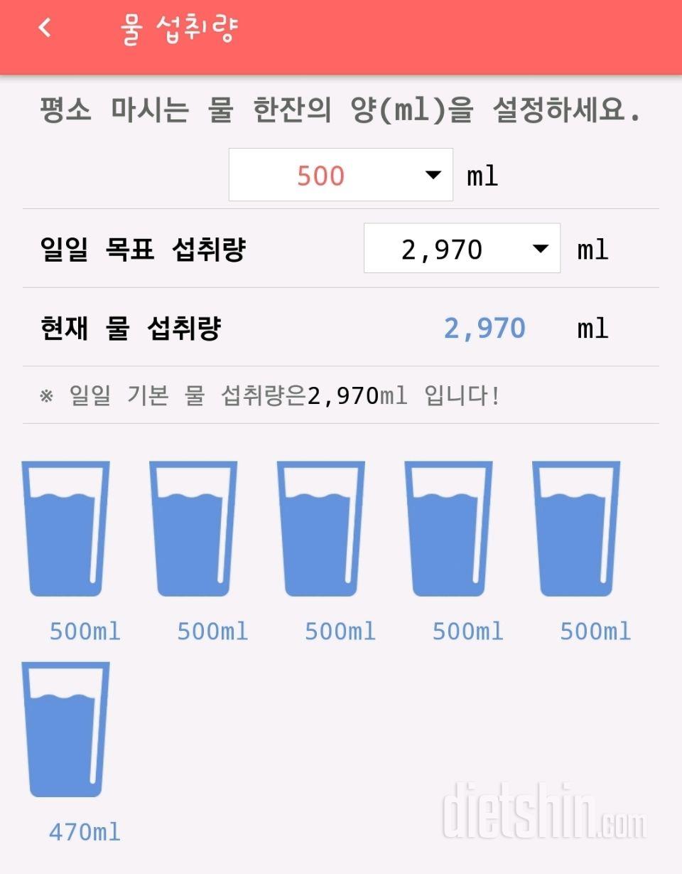 30일 하루 2L 물마시기 4일차 성공!