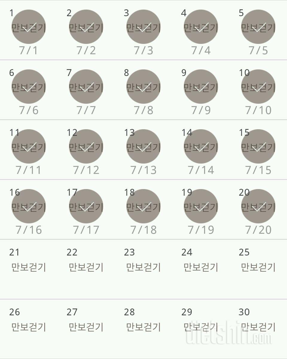 30일 만보 걷기 20일차 성공!