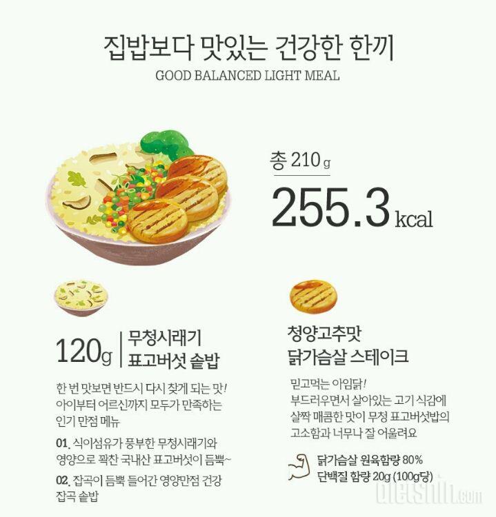 [아임웰] 굿밸런스 라이트밀 도시락 6종-무청시래기표고버섯