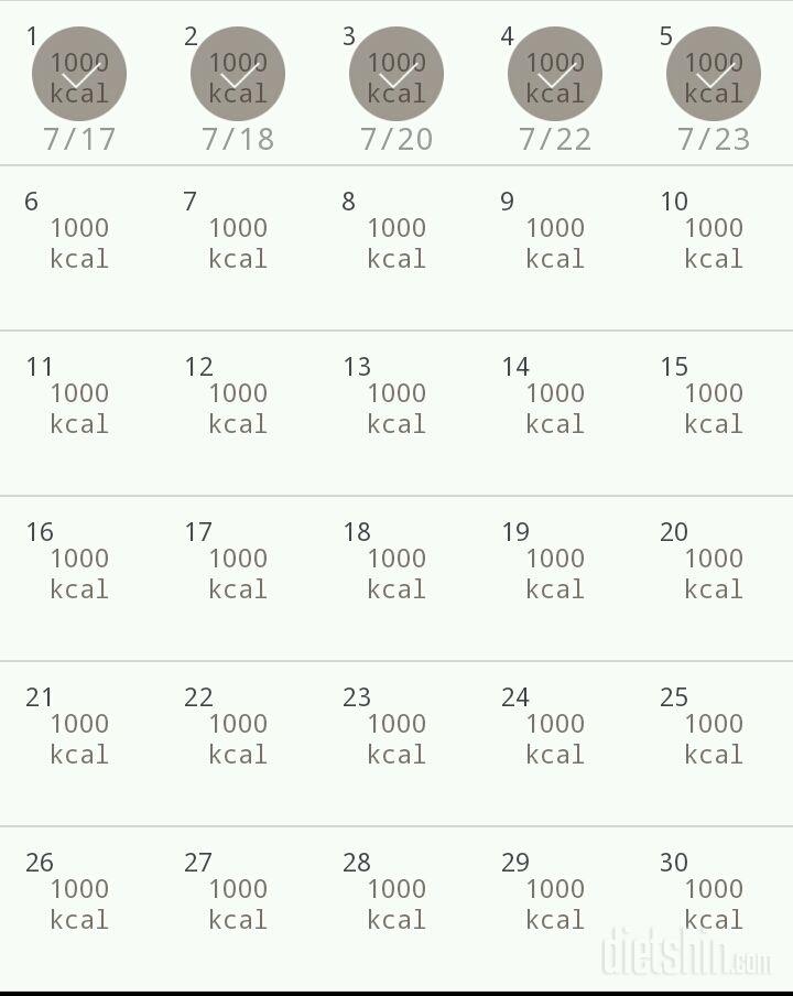 30일 1,000kcal 식단 125일차 성공!