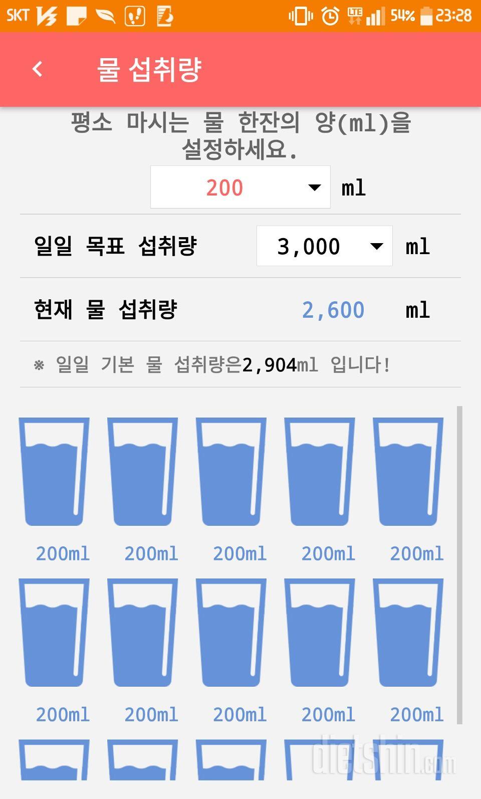 30일 하루 2L 물마시기 5일차 성공!