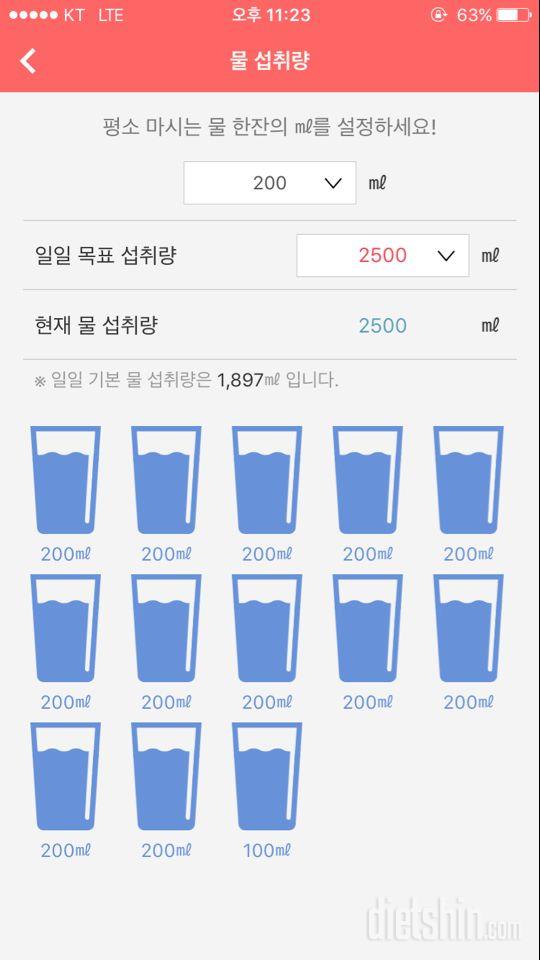 30일 하루 2L 물마시기 11일차 성공!