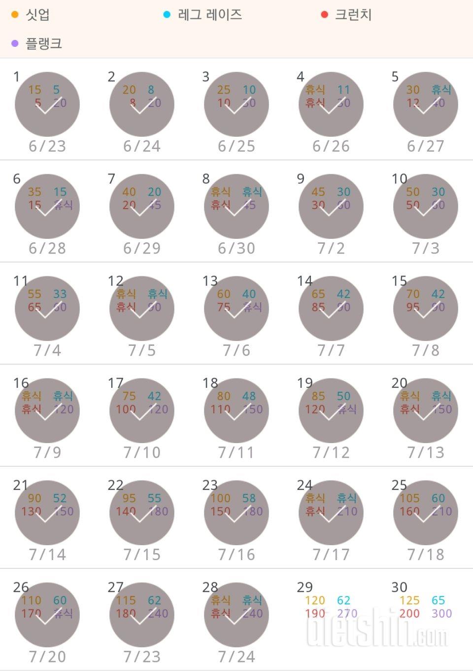 30일 복근 만들기 28일차 성공!