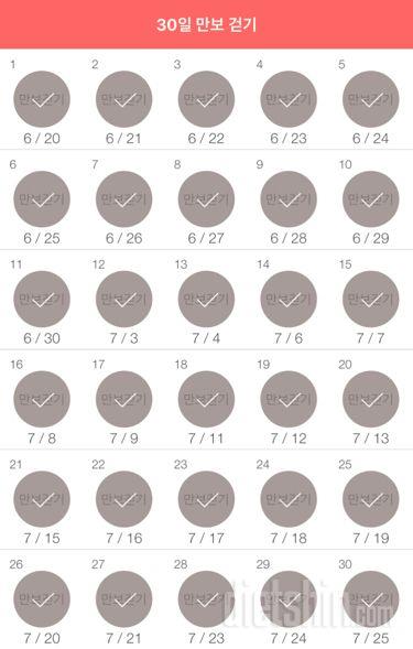 30일 만보 걷기 30일차 성공!