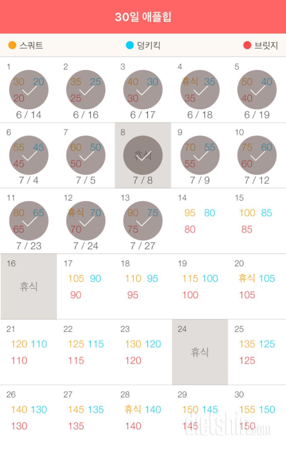 30일 애플힙 43일차 성공!