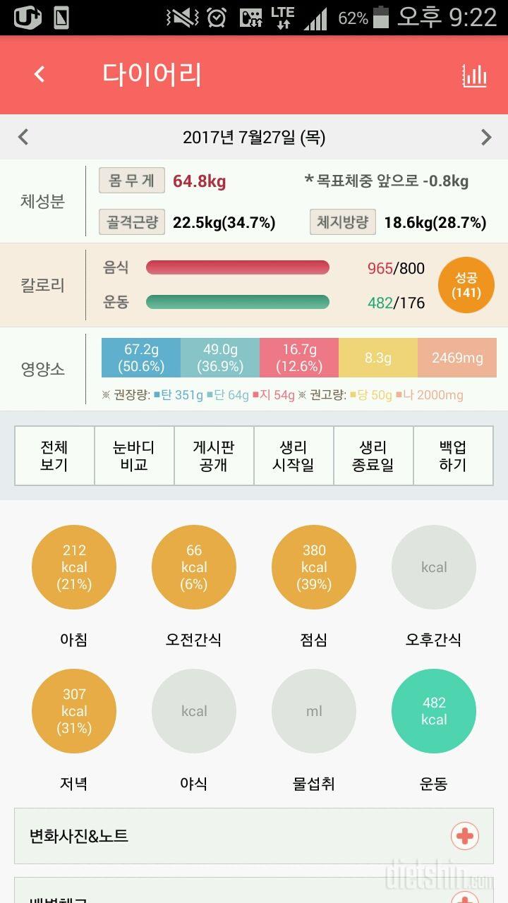 30일 1,000kcal 식단 35일차 성공!