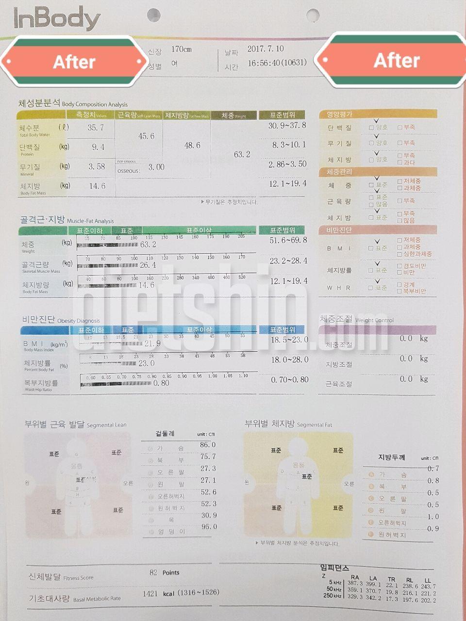 키170.체지방만4kg감량. 티나나요?