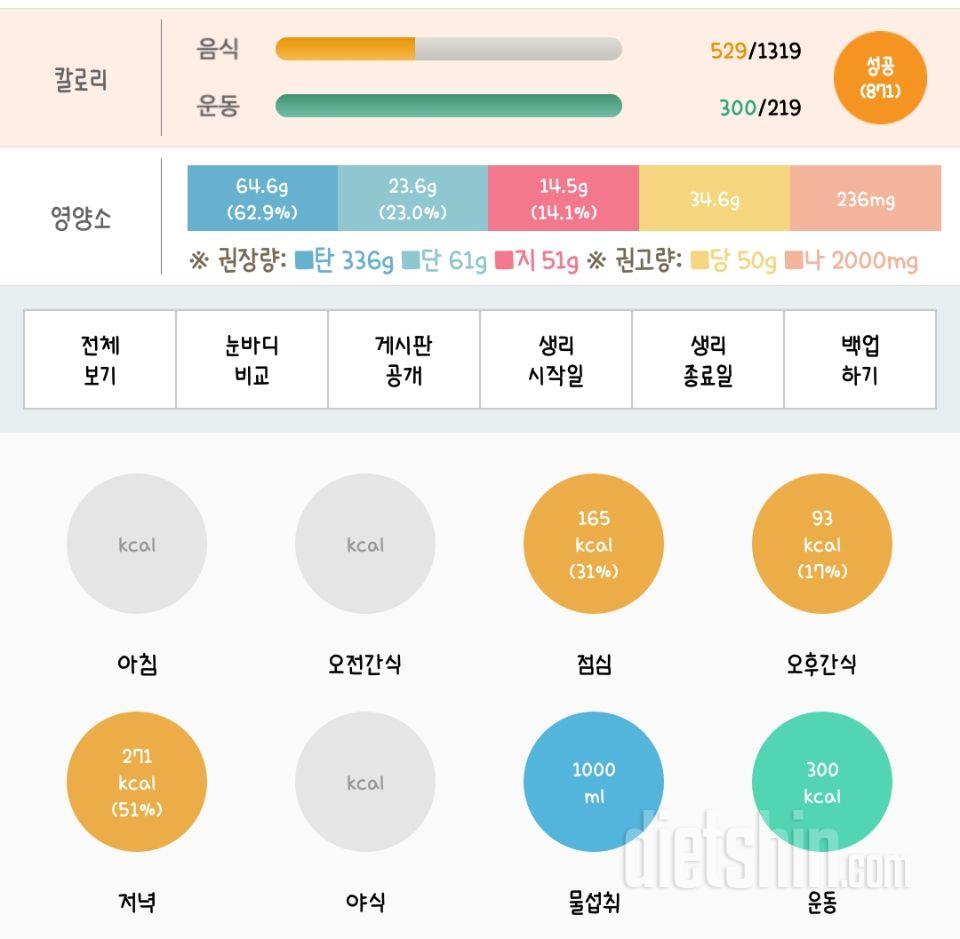 30일 1,000kcal 식단 4일차 성공!