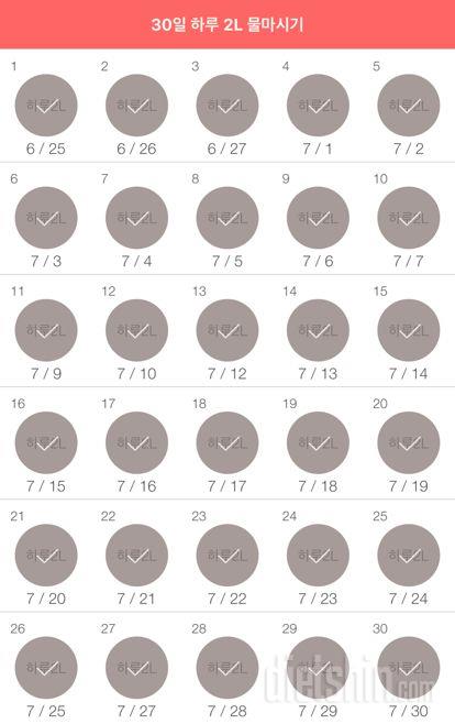 30일 하루 2L 물마시기 30일차 성공!