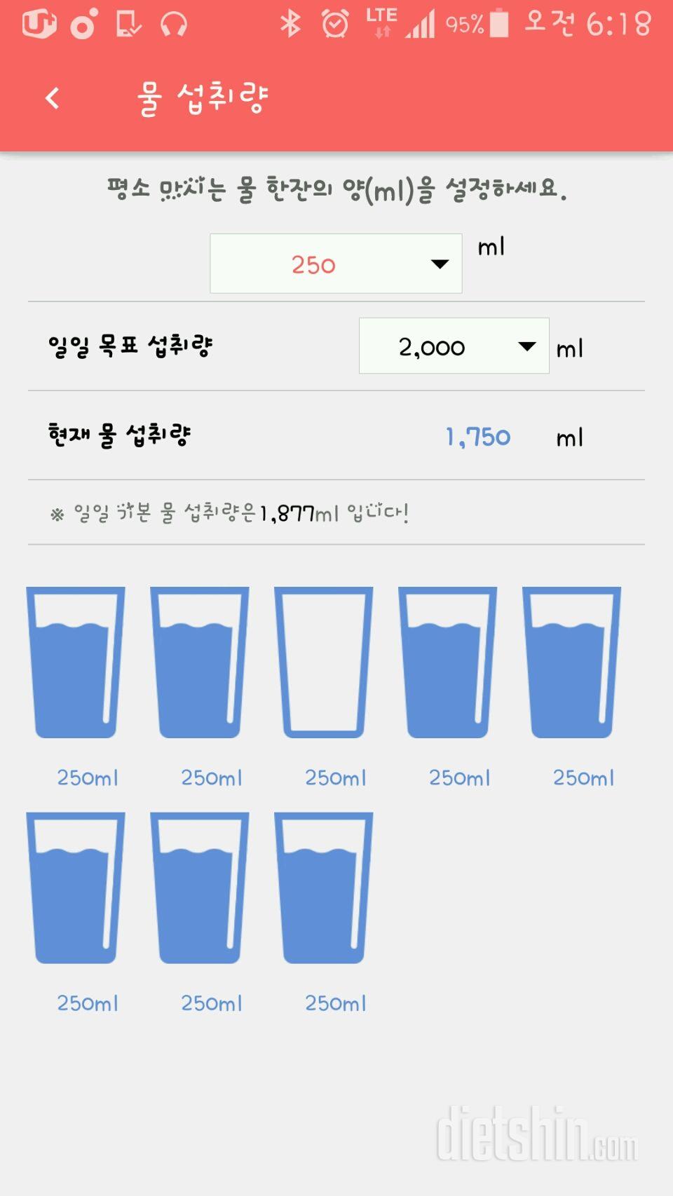 30일 하루 2L 물마시기 28일차 성공!