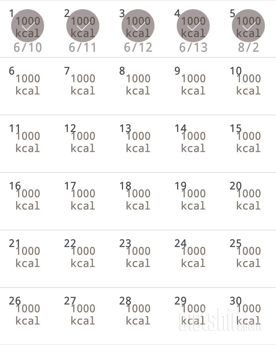 30일 1,000kcal 식단 5일차 성공!