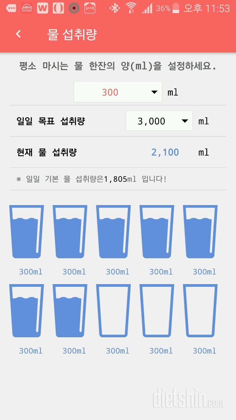 30일 하루 2L 물마시기 90일차 성공!