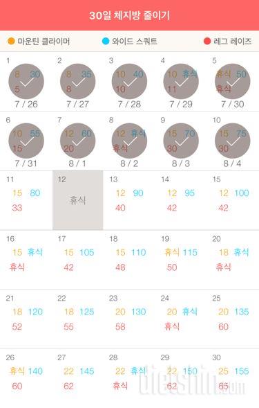 30일 체지방 줄이기 10일차 성공!