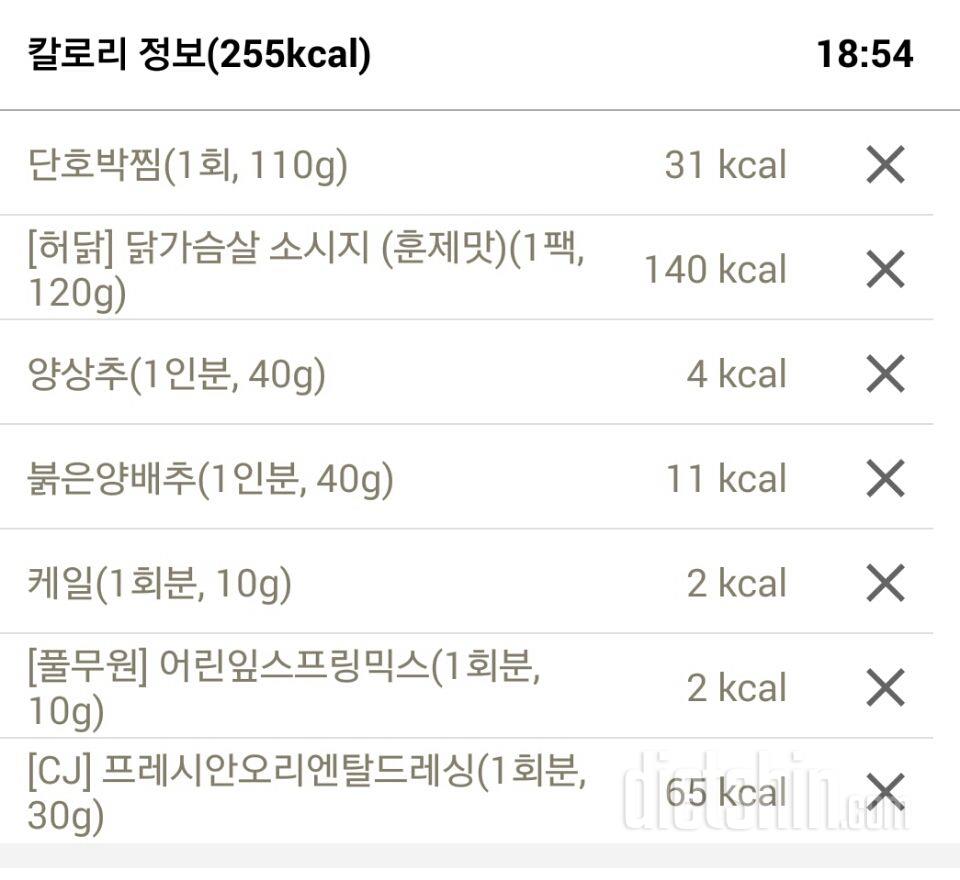 저녁(255칼로리)