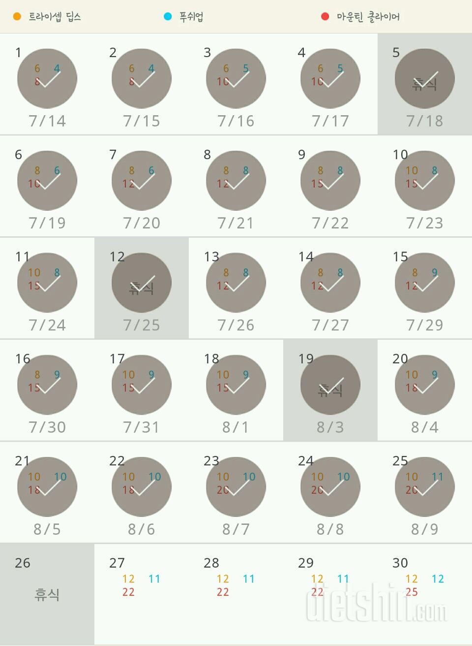 30일 슬림한 팔 115일차 성공!