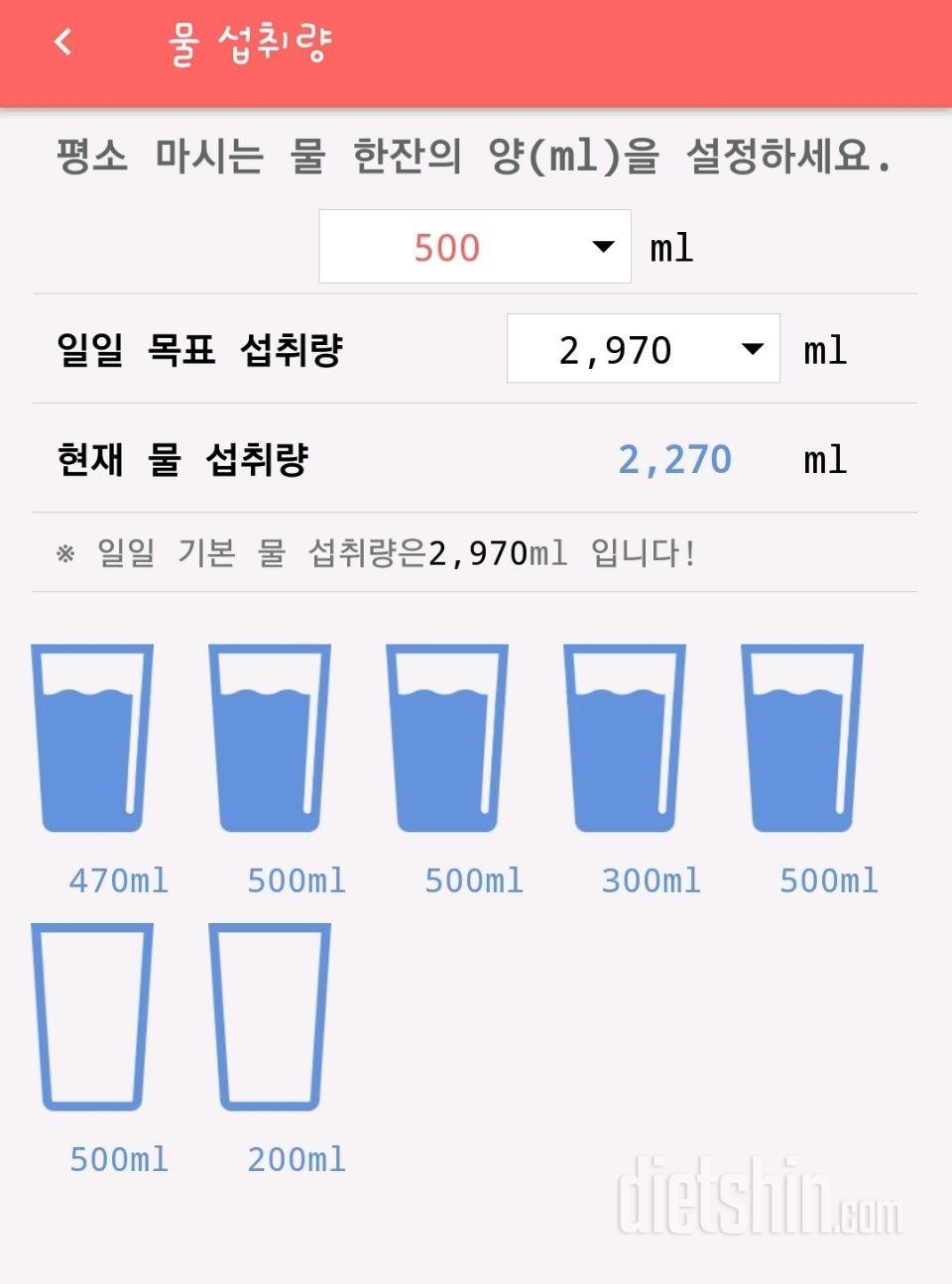 30일 하루 2L 물마시기 6일차 성공!