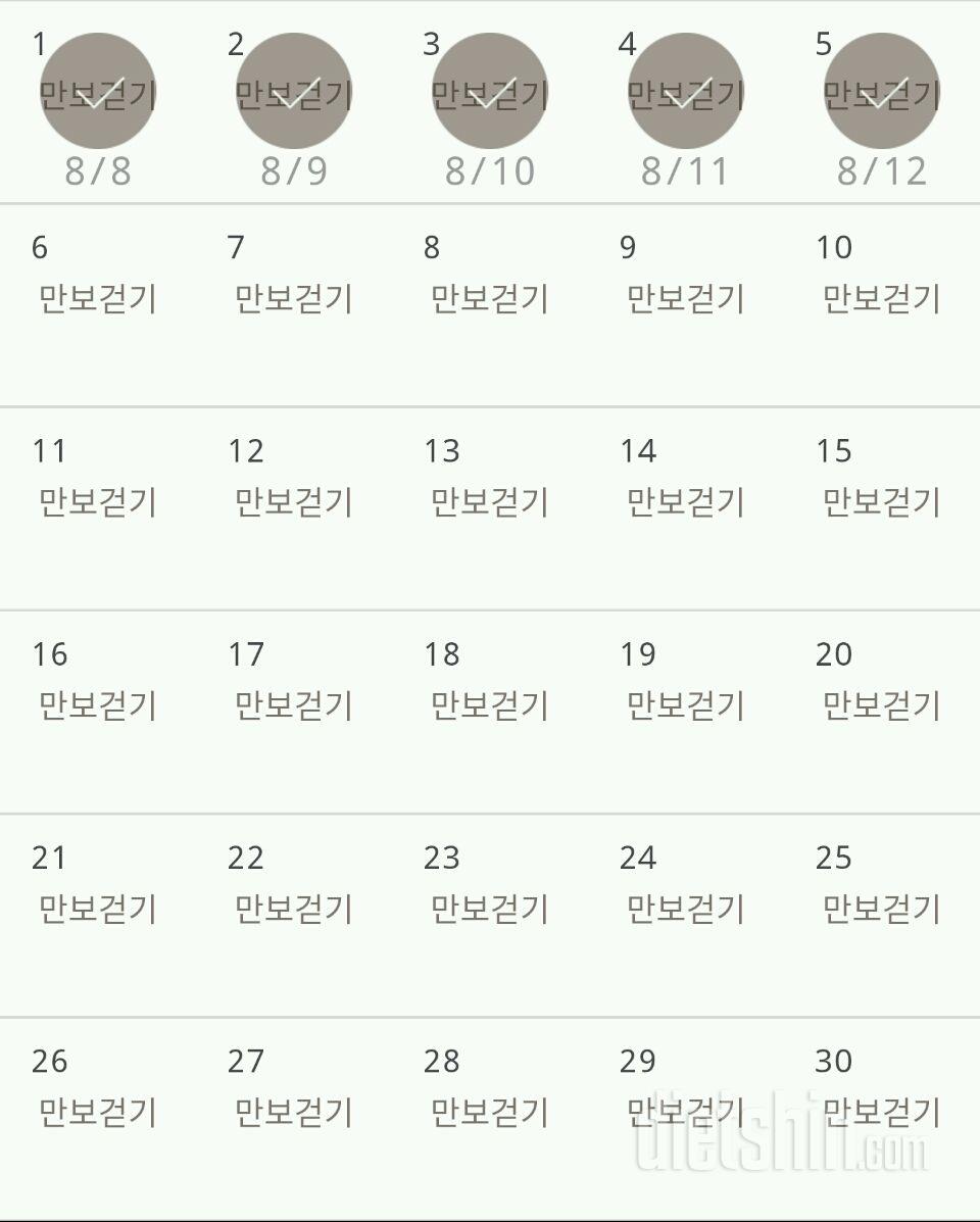 30일 만보 걷기 5일차 성공!