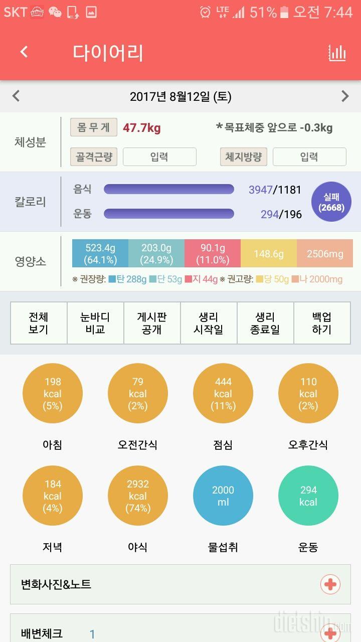 300일 핑계 폭식