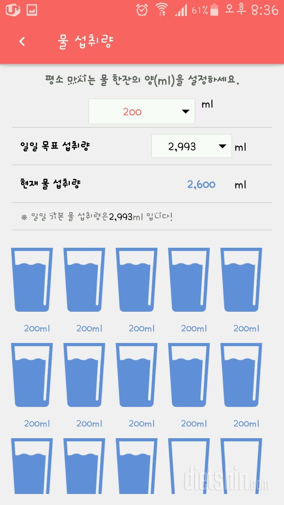 30일 하루 2L 물마시기 14일차 성공!