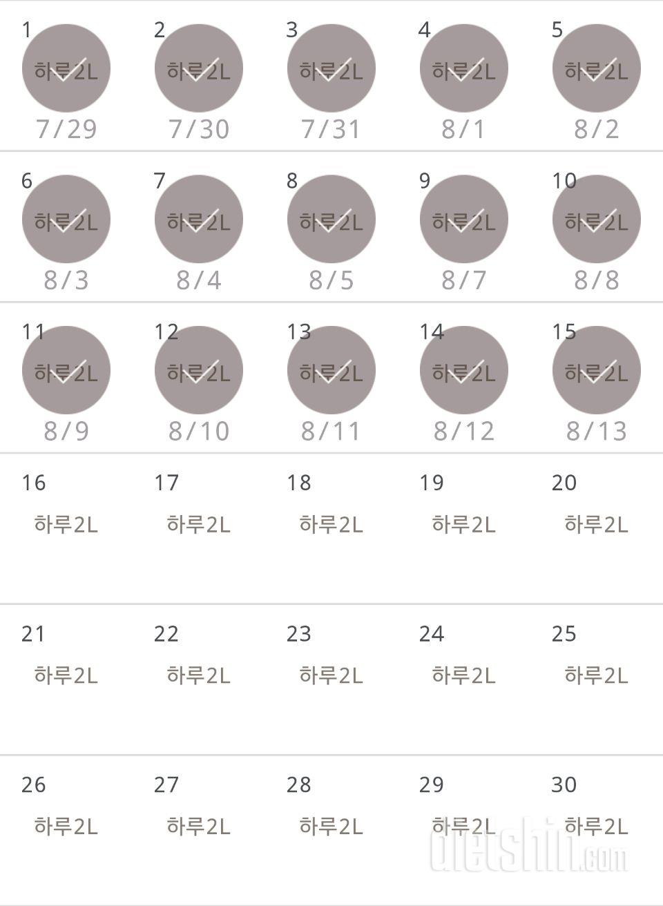 30일 하루 2L 물마시기 45일차 성공!